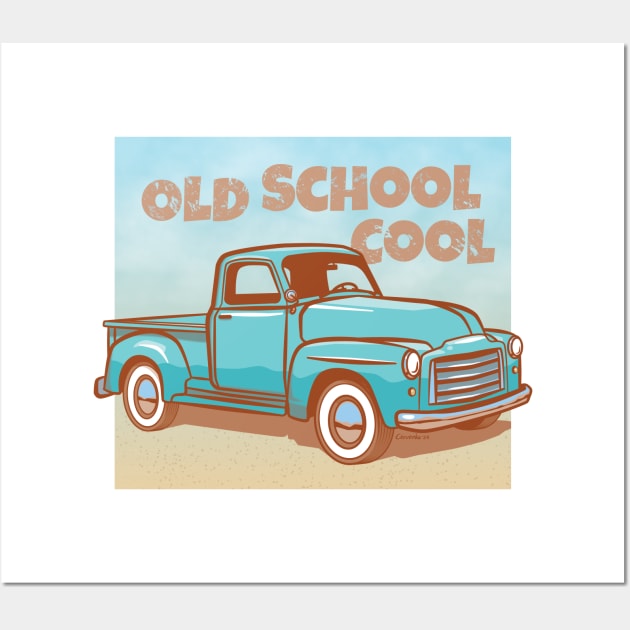 Old School Cool Pickup Truck Wall Art by Sue Cervenka